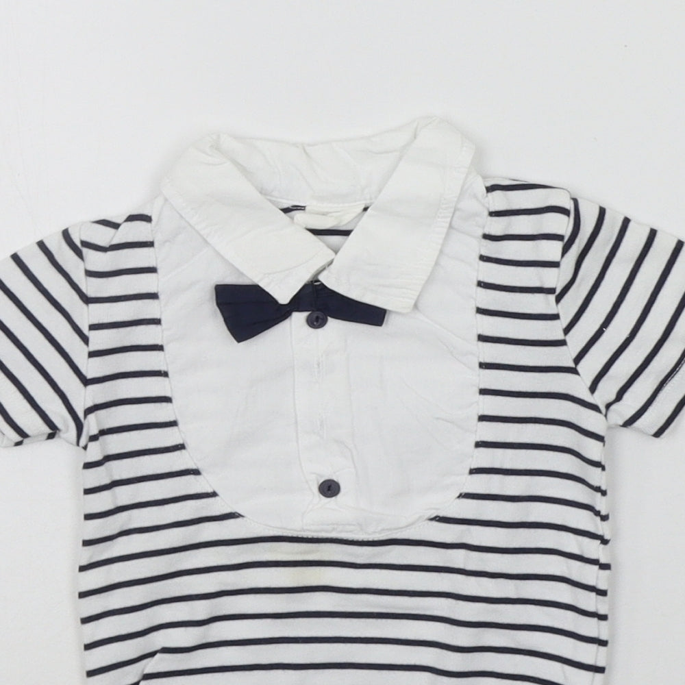 H&M Baby Black Striped  Babygrow One-Piece Size 9-12 Months