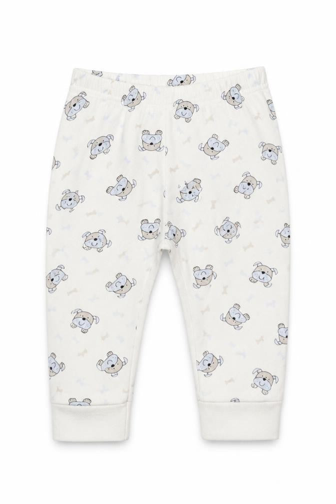 Front view of Early Days Baby Beige Geometric Jogger Leggings, size 6-9, Months