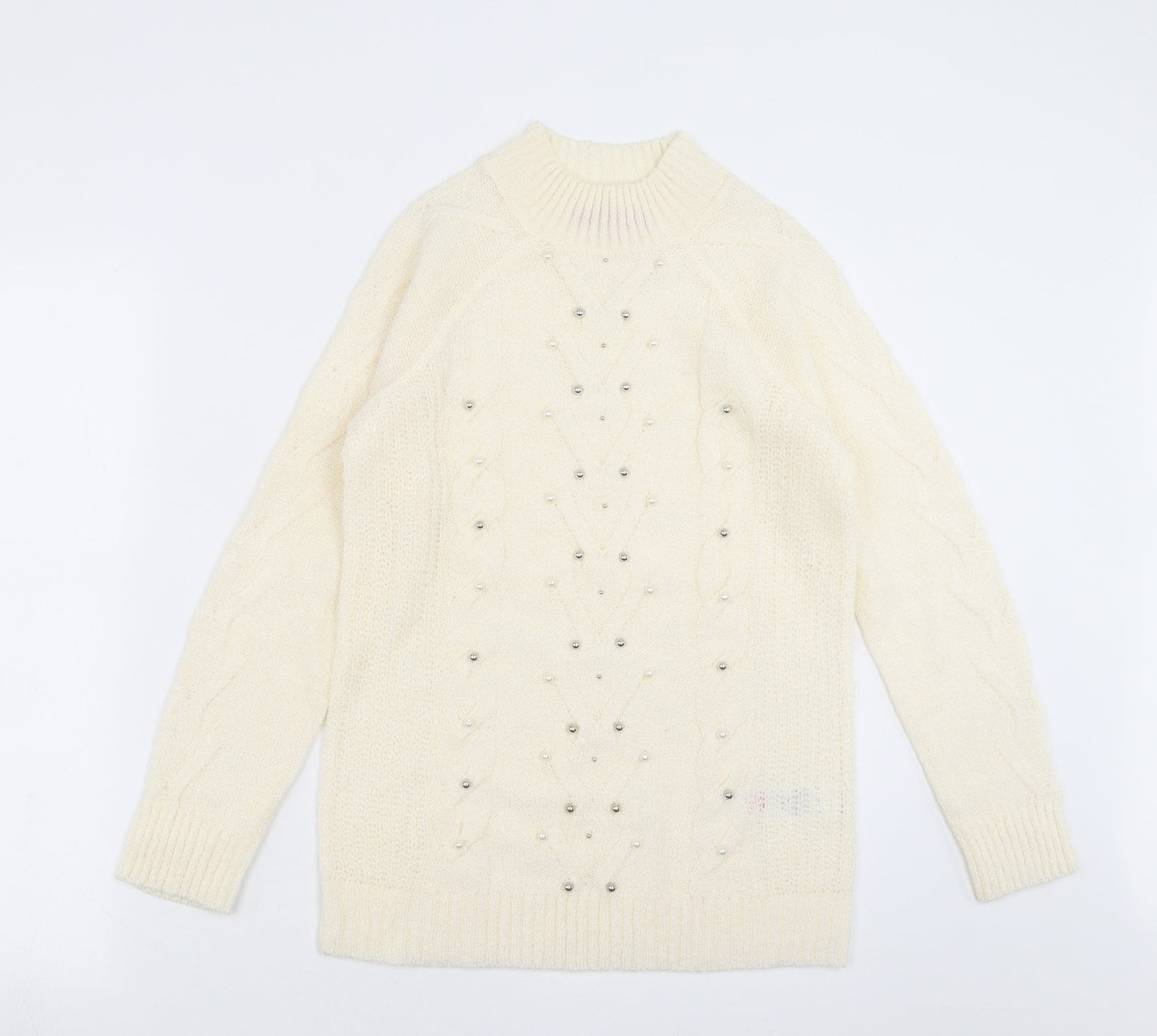 Together Womens Ivory  Knit Pullover Jumper Size 8  - beaded