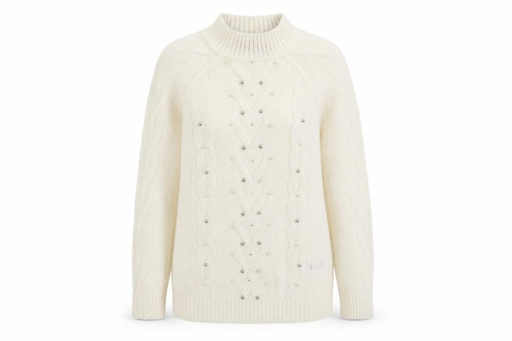 Together Womens Ivory  Knit Pullover Jumper Size 8  - beaded
