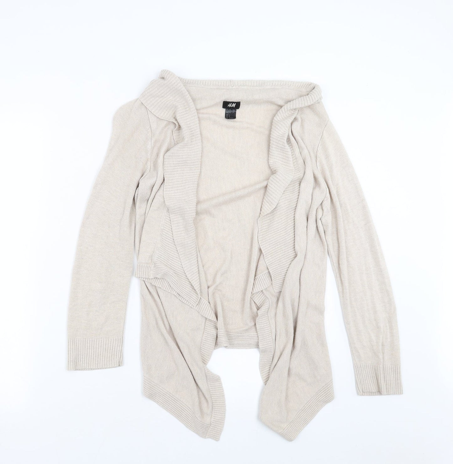 H&M Womens Beige  Knit Cardigan Jumper Size S