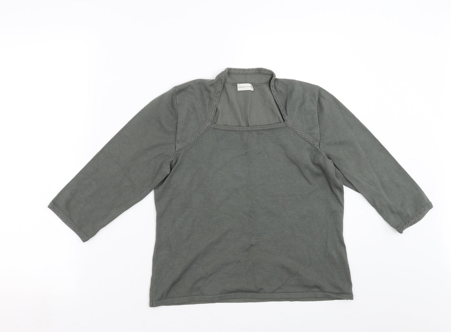 MINUET PETITE Womens Green  Knit Pullover Jumper Size M
