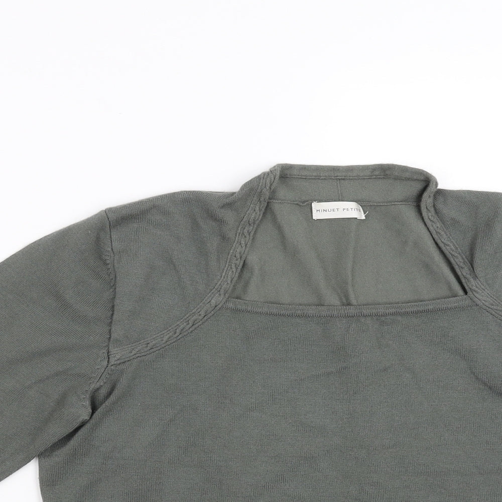 MINUET PETITE Womens Green  Knit Pullover Jumper Size M