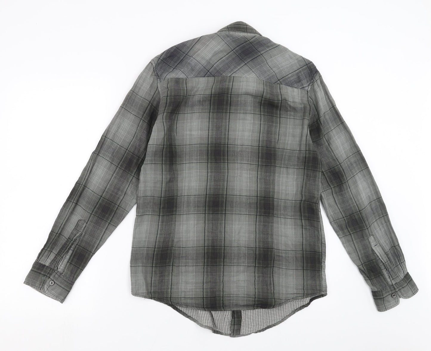 Preworn Mens Green Check   Button-Up Size M