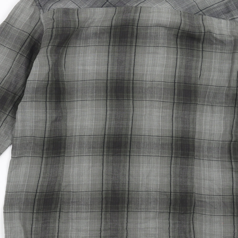 Preworn Mens Green Check   Button-Up Size M