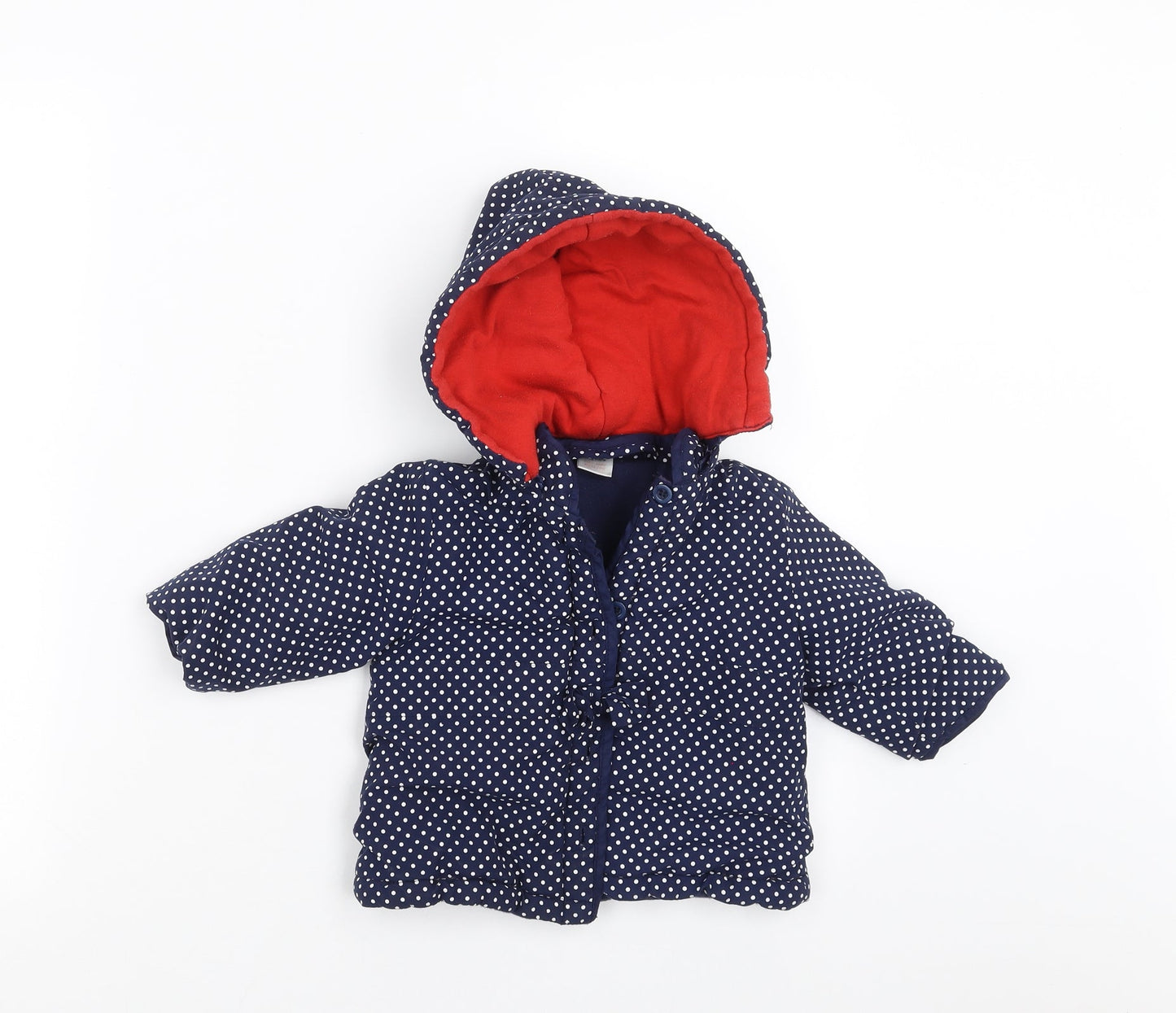 Jack & Lily Girls Blue Polka Dot  Jacket  Size 6-9 Months