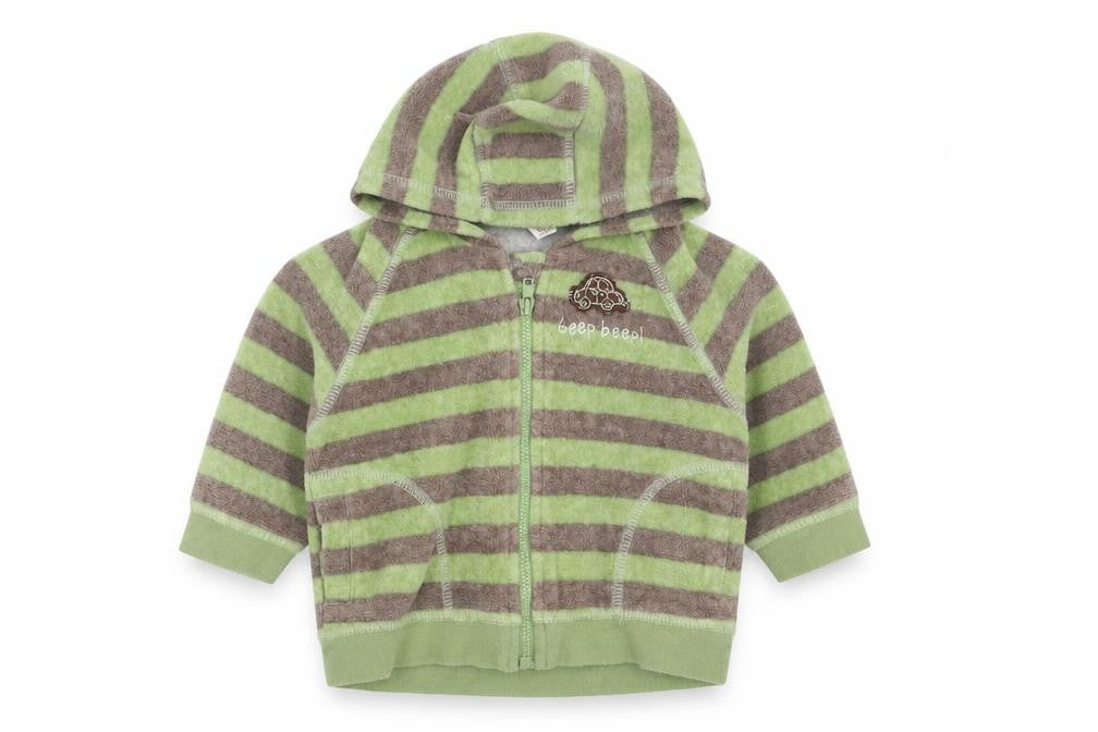 NEXT Boys Green Striped  Full Zip Jumper Size 0-3 Months  - newborn