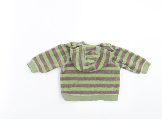 NEXT Boys Green Striped  Full Zip Jumper Size 0-3 Months  - newborn