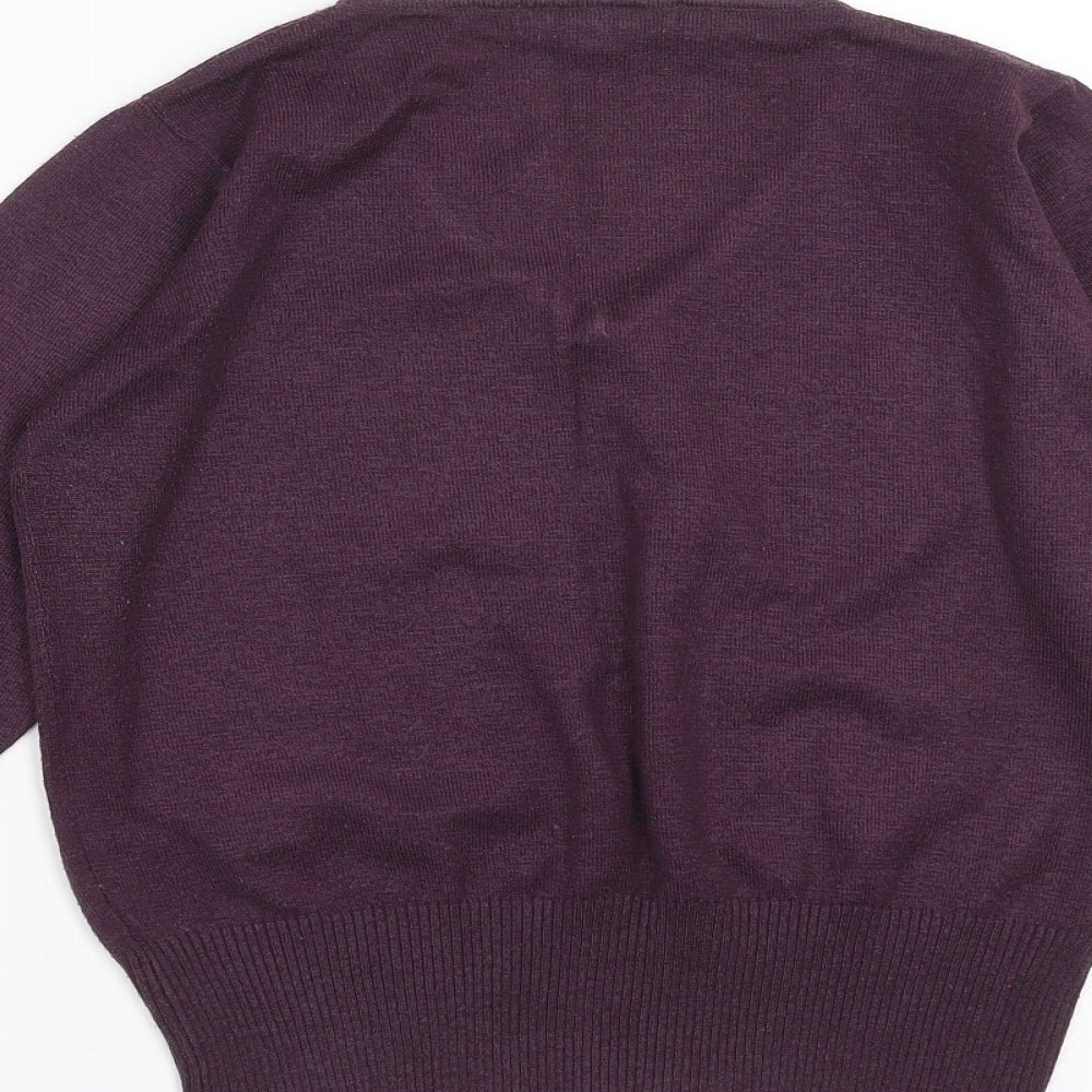 Preworn Womens Purple  Knit Pullover Jumper Size 14
