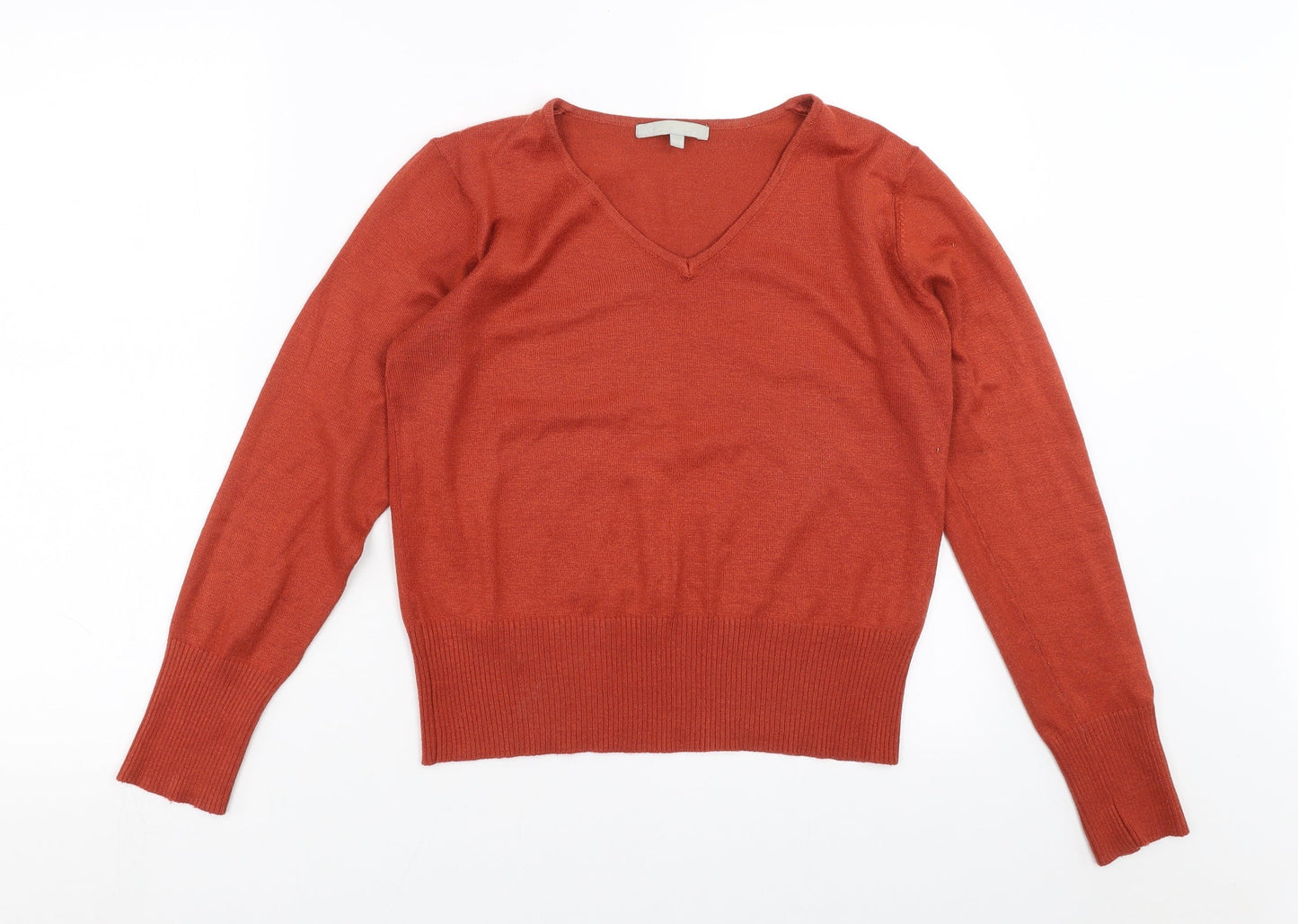 Preworn Womens Orange  Knit Pullover Jumper Size 14  - rust coloured