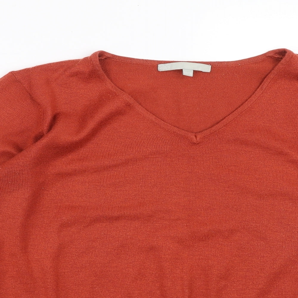Preworn Womens Orange  Knit Pullover Jumper Size 14  - rust coloured