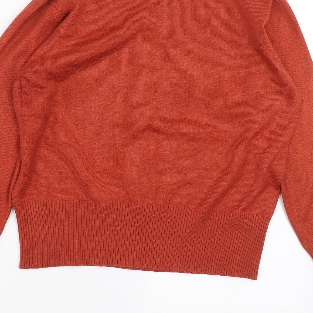 Preworn Womens Orange  Knit Pullover Jumper Size 14  - rust coloured