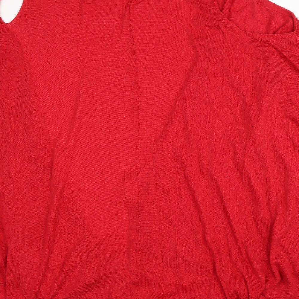 Novinza Womens Red   Cardigan Jumper Size M