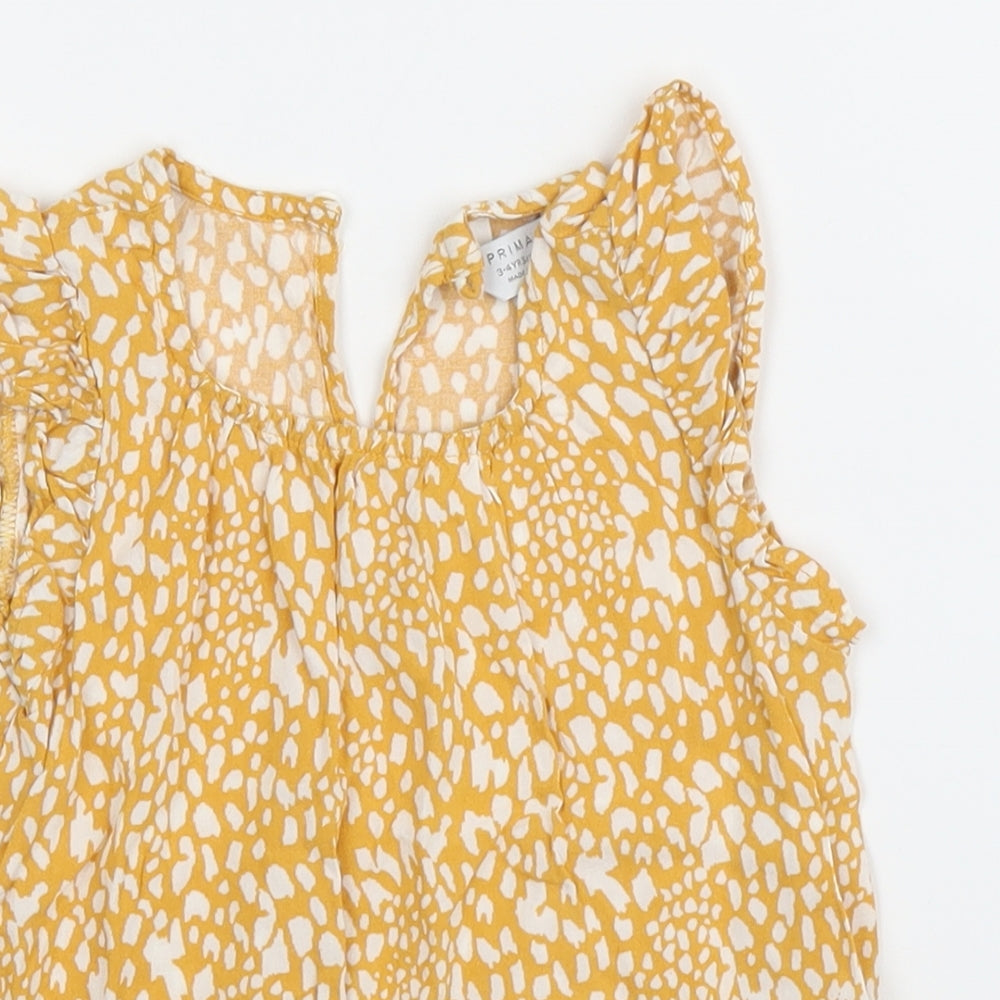 Primark Girls Yellow   Basic Blouse Size 3 Years