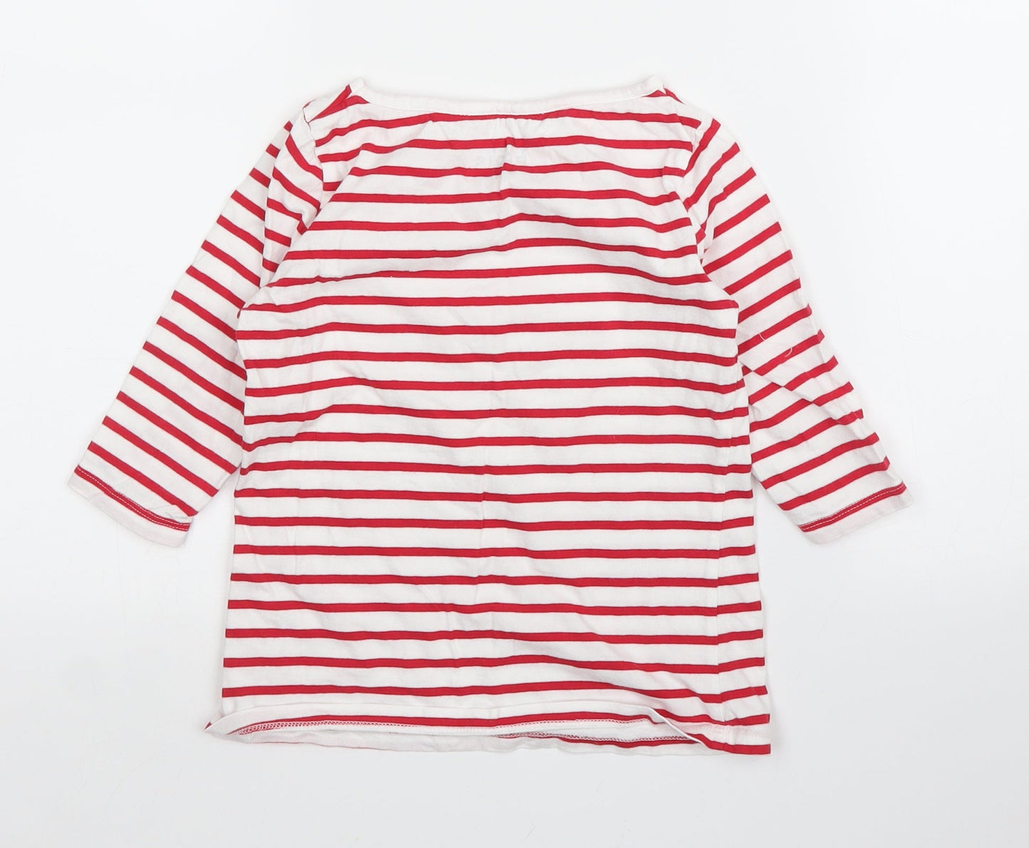 F&F Girls Red Striped  Basic T-Shirt Size 7 Years