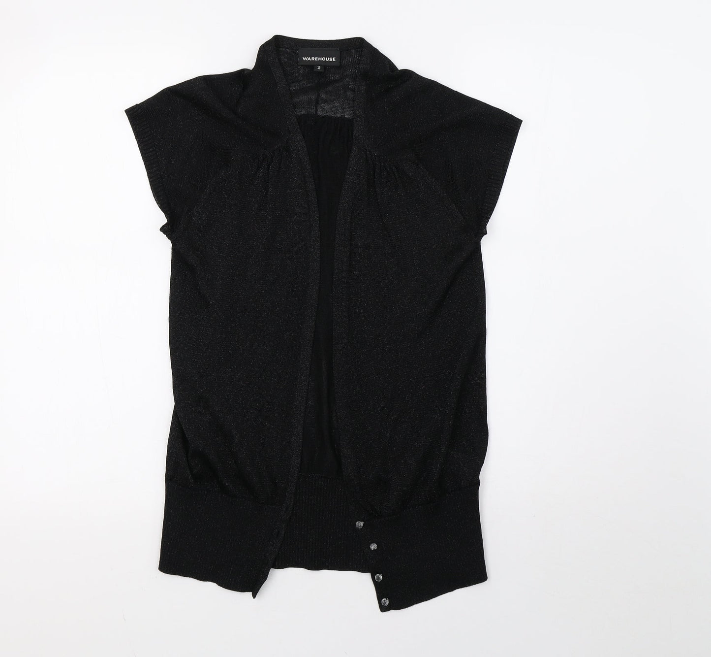 Warehouse Womens Black  Mesh Cardigan Jumper Size 14