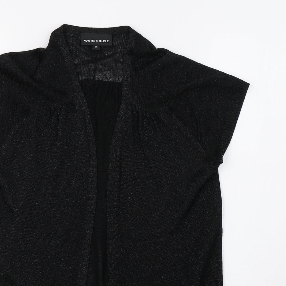 Warehouse Womens Black  Mesh Cardigan Jumper Size 14