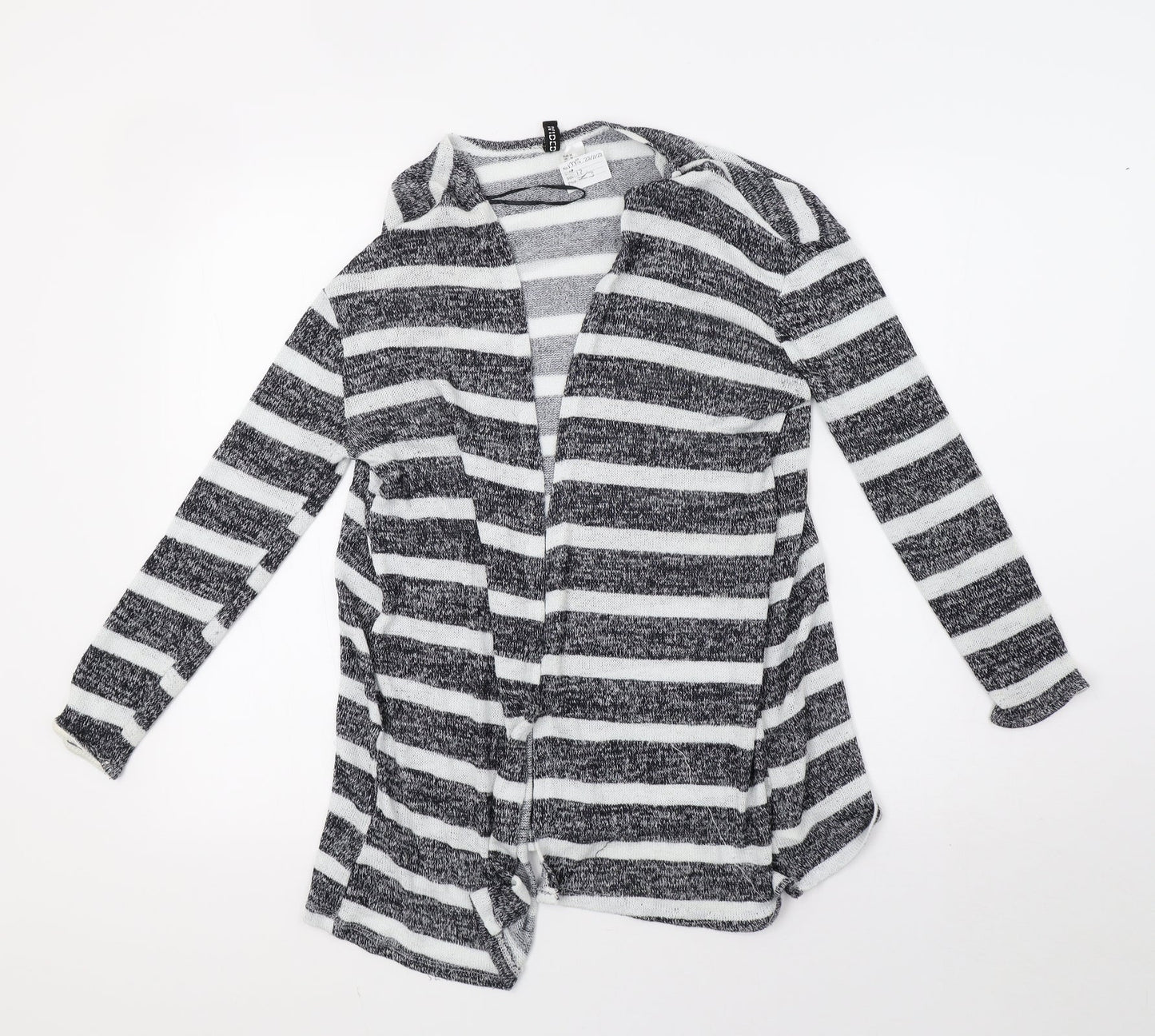 H&M Womens White Striped Knit Cardigan Jumper Size M