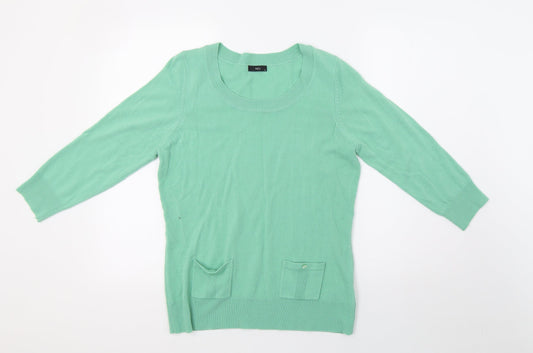 M&Co Womens Green  Knit Pullover Sweatshirt Size 12
