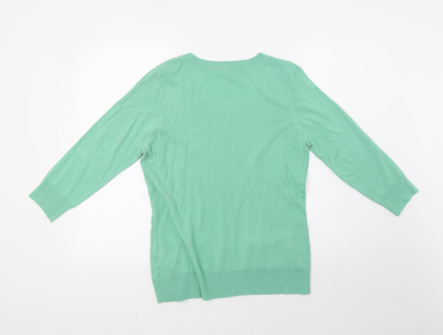 M&Co Womens Green  Knit Pullover Sweatshirt Size 12