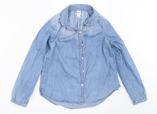 OshKosh B’gosh Girls Blue  Denim Basic Button-Up Size 7 Years