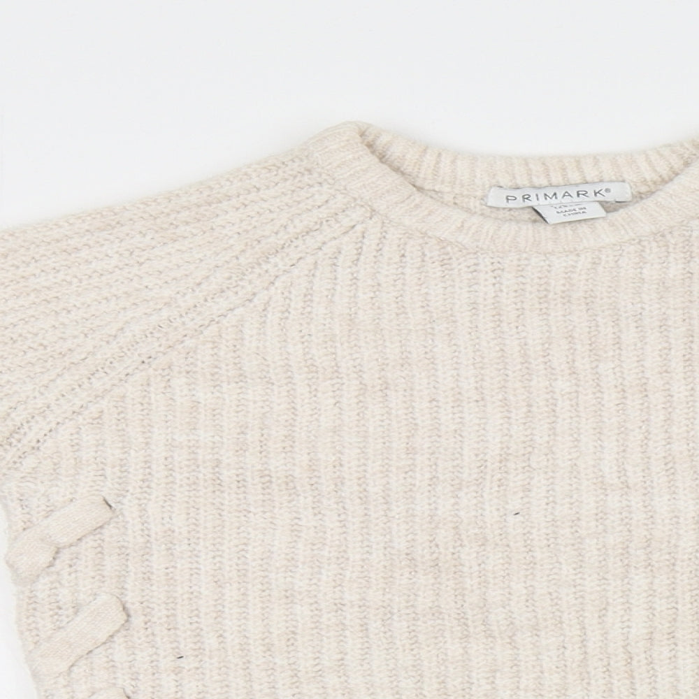 Primark Girls Ivory   Pullover Jumper Size 7-8 Years