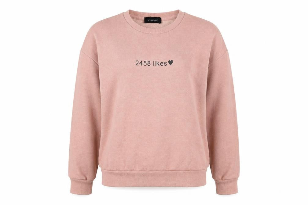 Front view of Atmosphere women’s pink geometric jumper, size UK 12