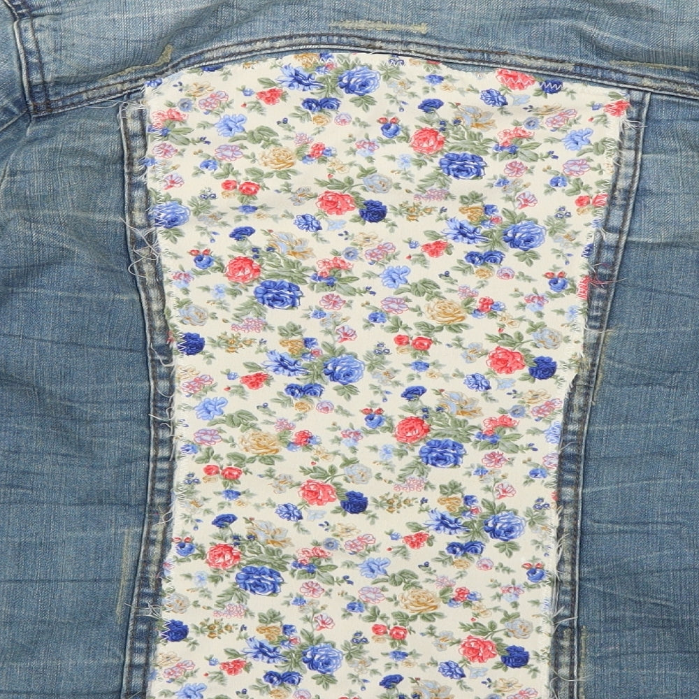 Dorothy Perkins Womens Blue Floral  Jacket Coat Size 8