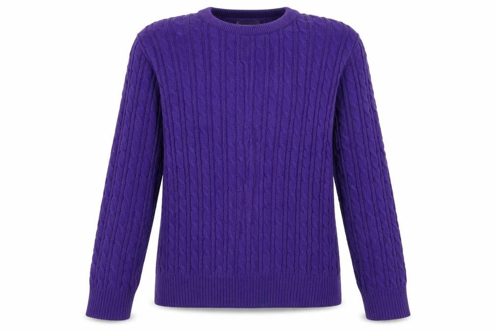 Front view of pure & natural women’s purple jumper, size L