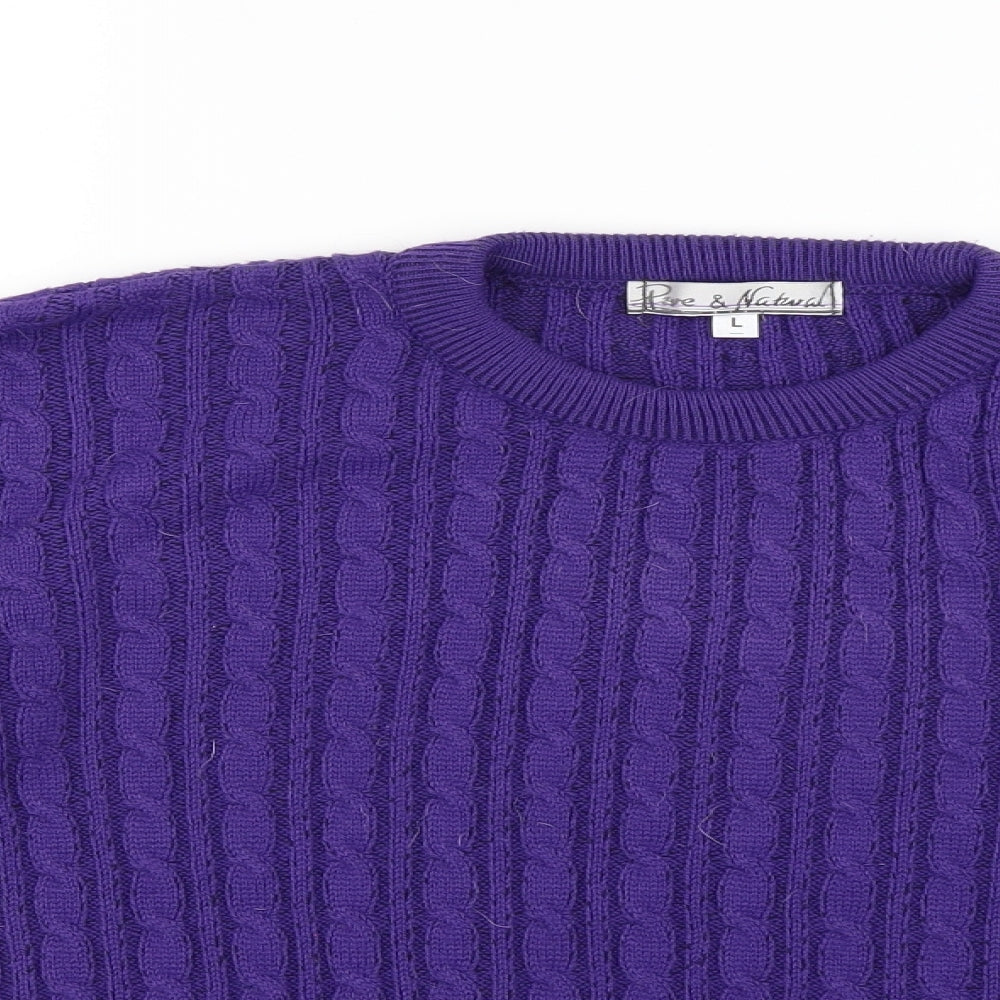 pure & natural Womens Purple   Pullover Jumper Size L