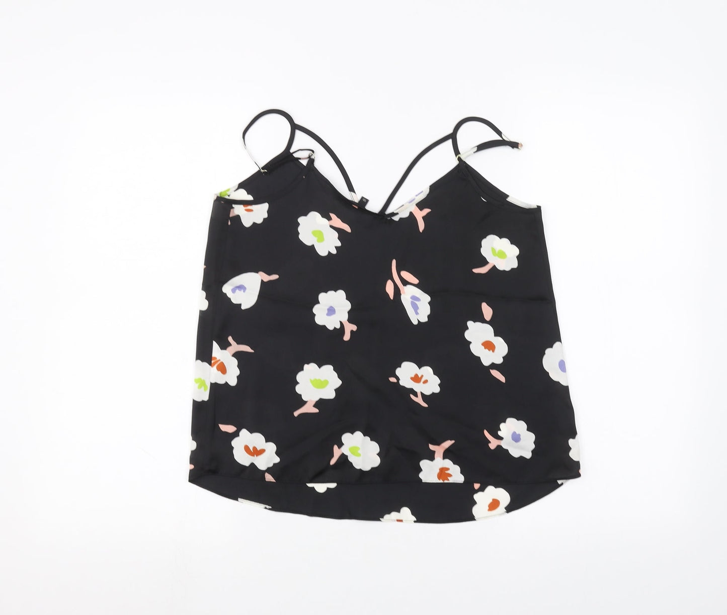 River Island Womens Black Floral  Basic Blouse Size 10