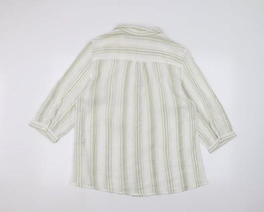 ISLE Womens White Striped  Basic Button-Up Size 18