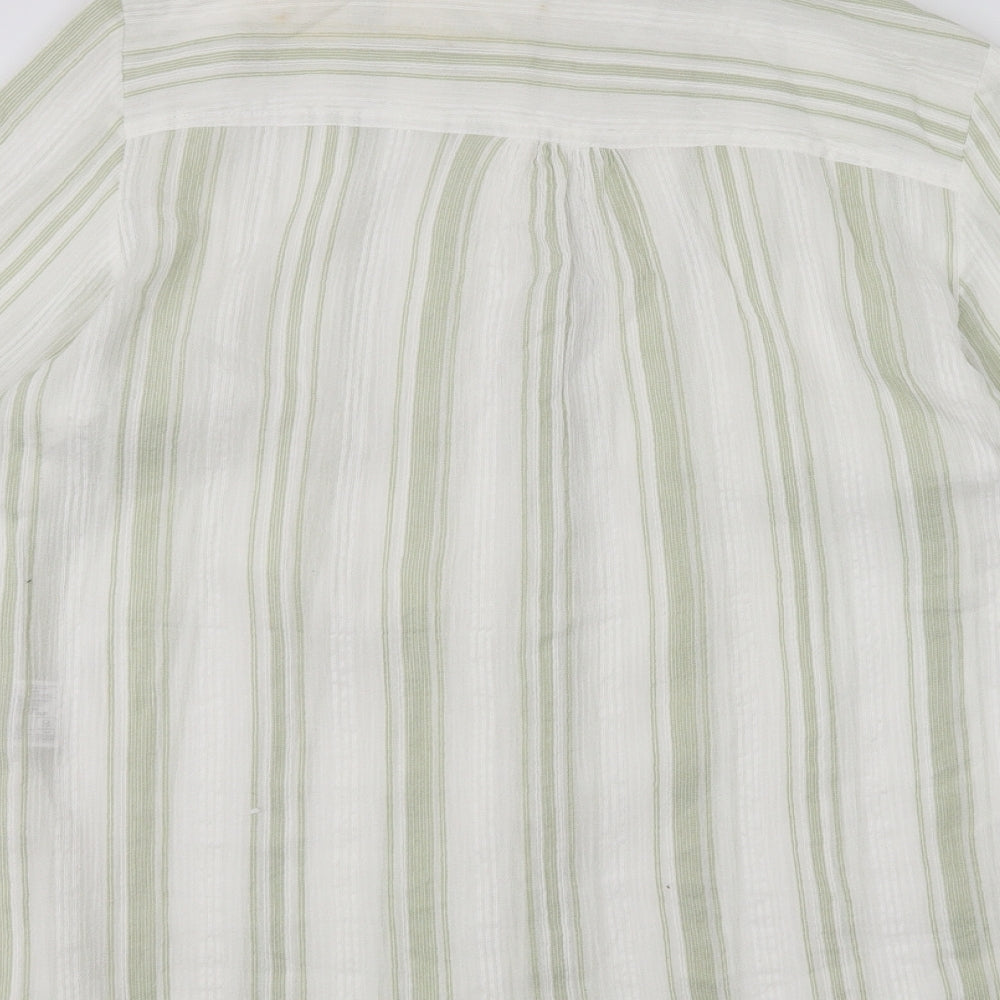 ISLE Womens White Striped  Basic Button-Up Size 18
