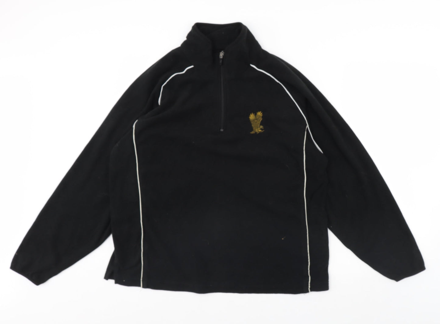 Preworn Womens Black  Fleece Henley Jumper Size 10