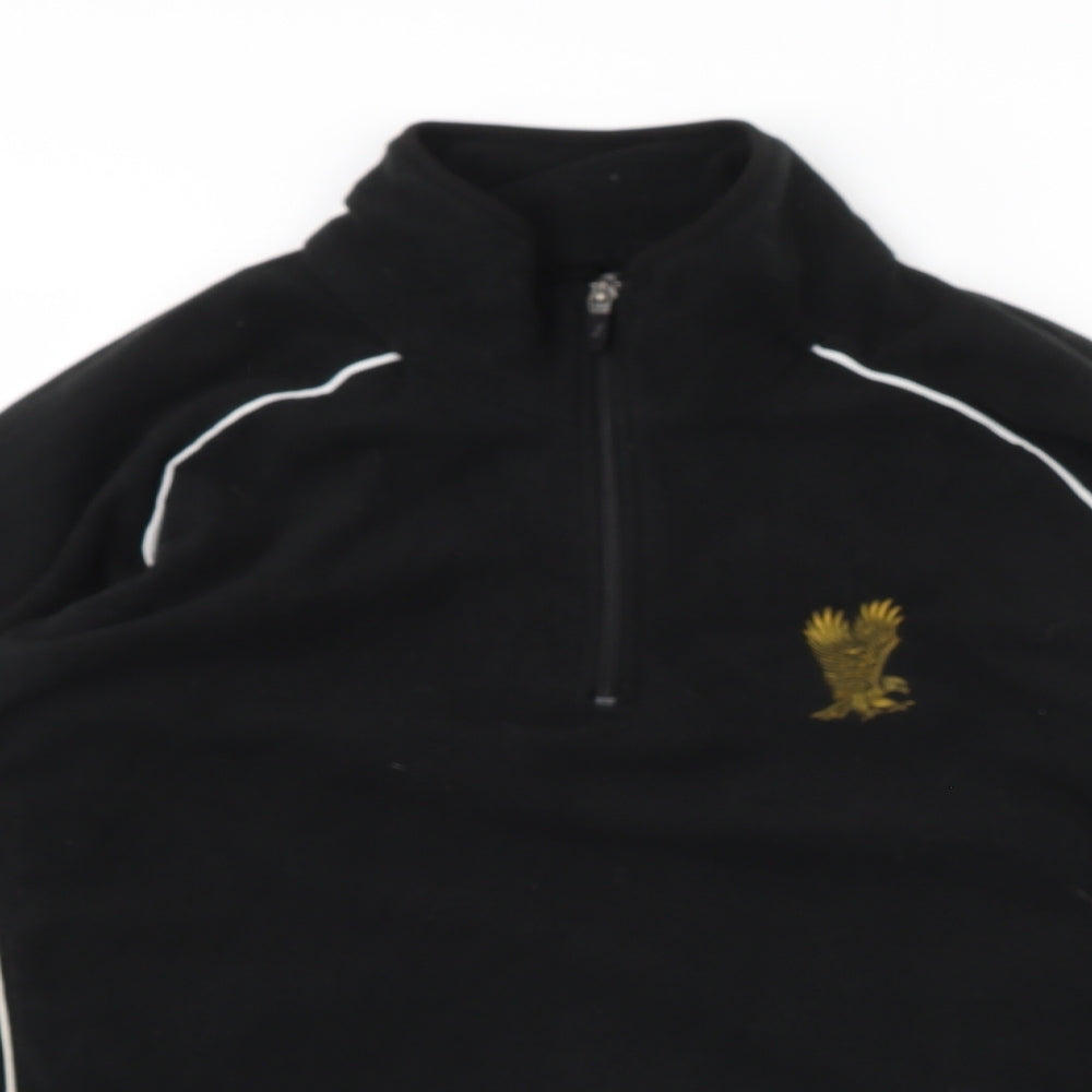 Preworn Womens Black  Fleece Henley Jumper Size 10
