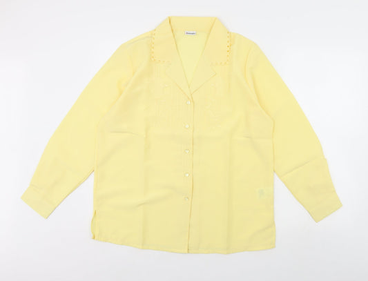 Damart Womens Yellow   Basic Button-Up Size 16