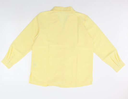 Damart Womens Yellow   Basic Button-Up Size 16