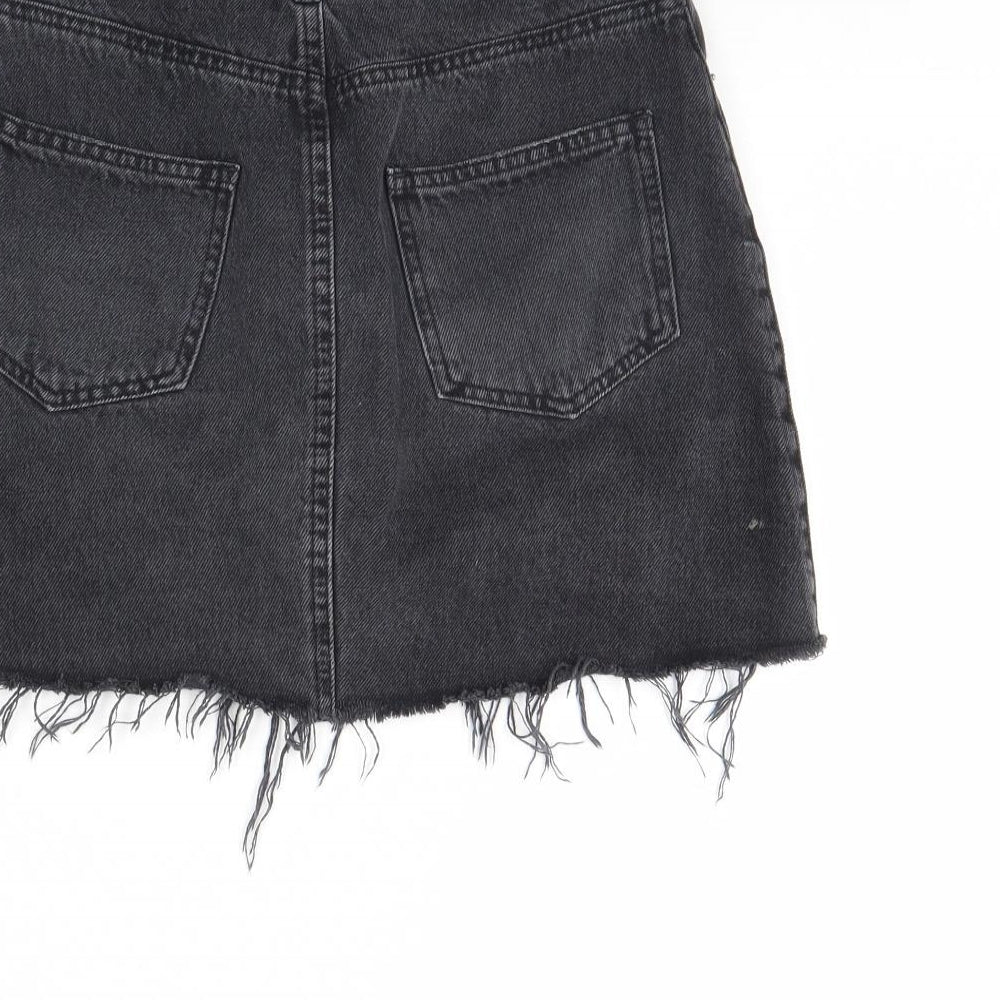 Miss Selfridge Womens Black  Denim Mini Skirt Size 6