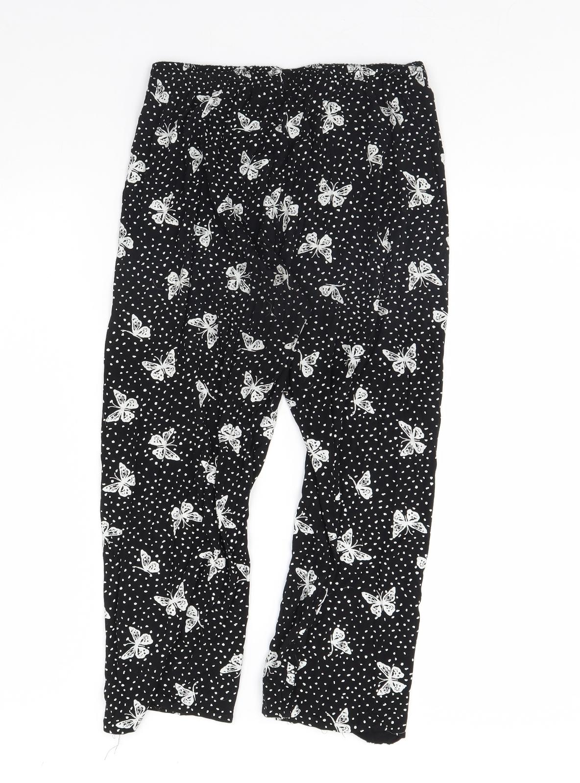 Preworn Womens Black Polka Dot  Trousers  Size M L23 in