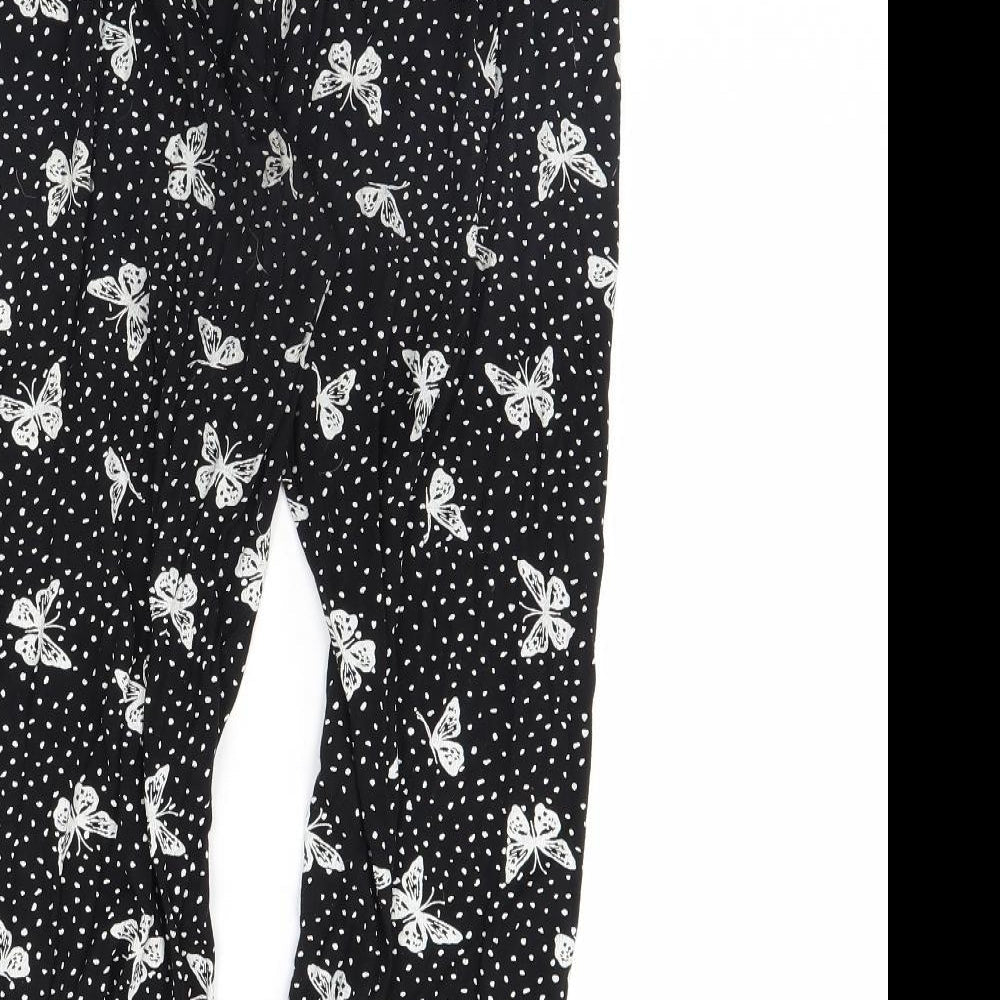 Preworn Womens Black Polka Dot  Trousers  Size M L23 in