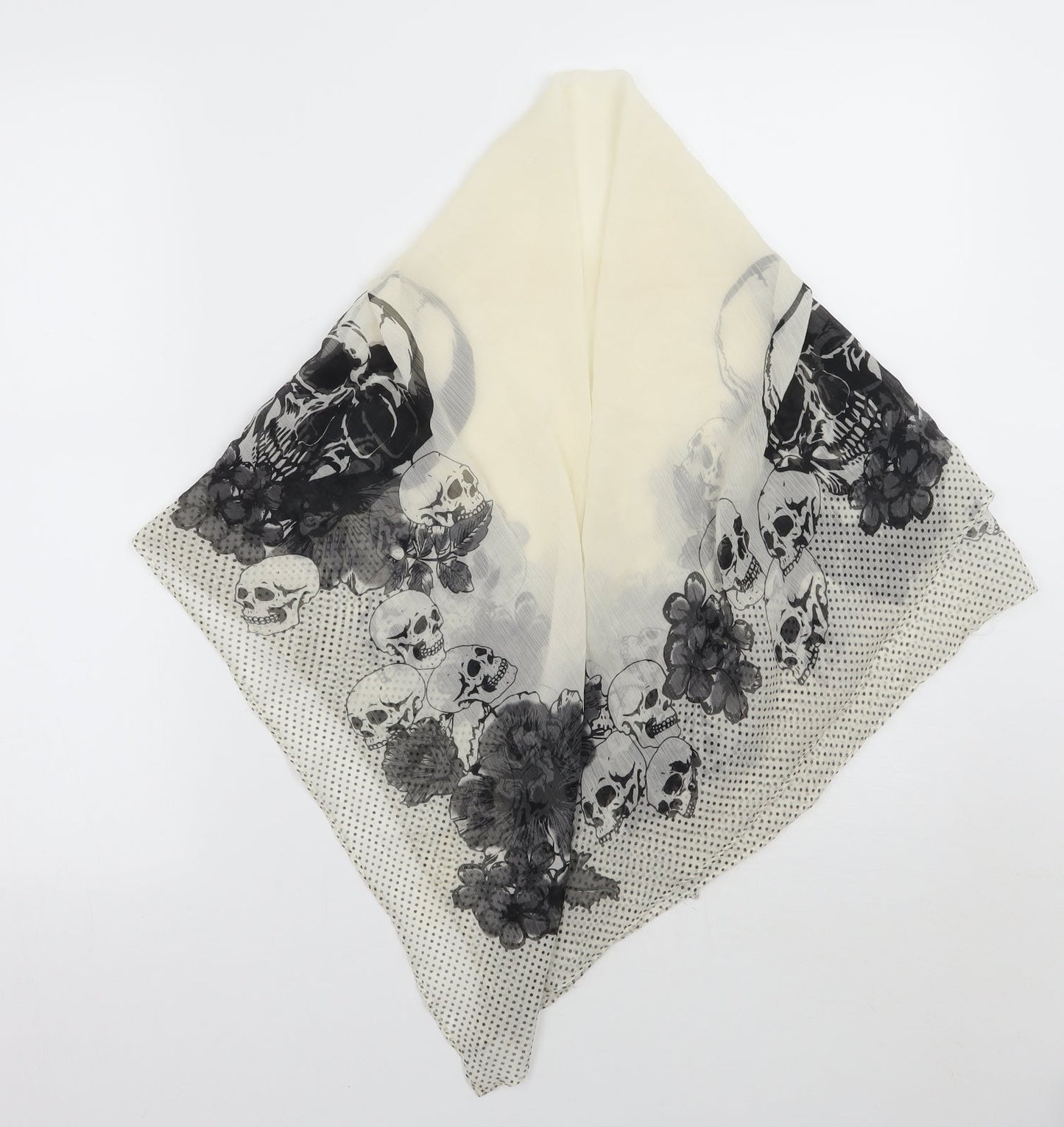 Preworn Womens Beige Polka Dot   Scarf
