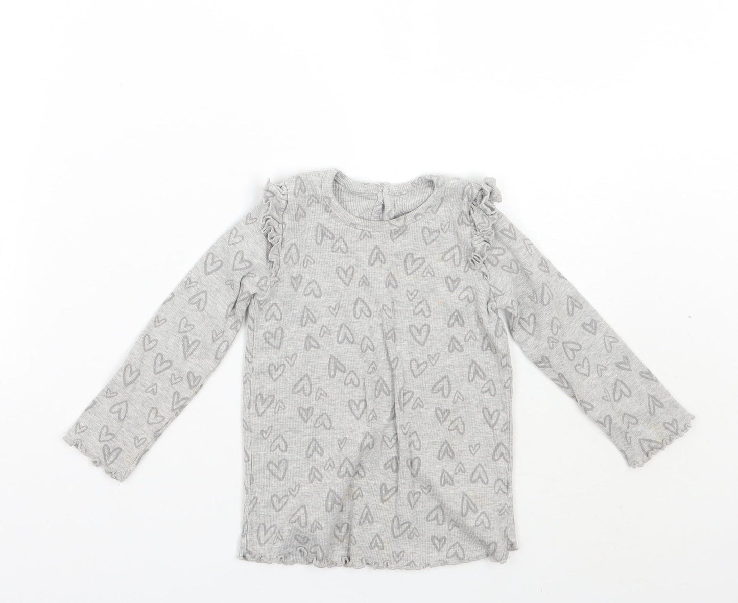 George Girls Grey Geometric  Basic T-Shirt Size 18-24 Months