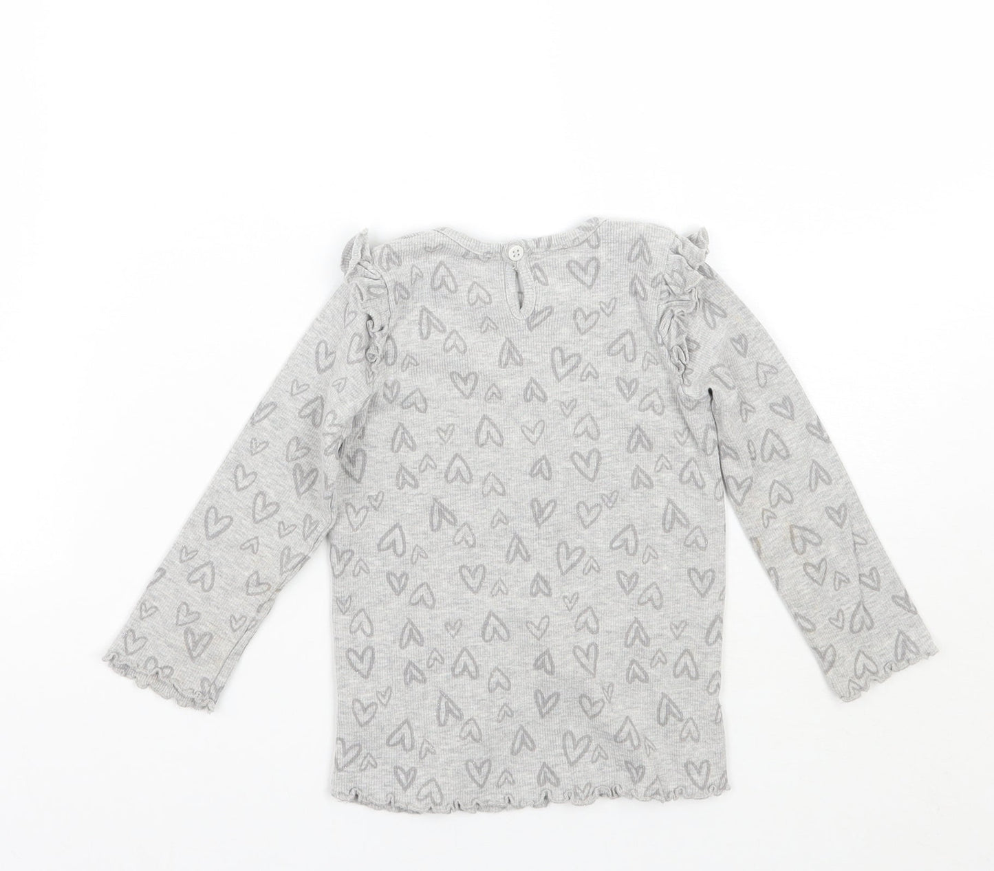 George Girls Grey Geometric  Basic T-Shirt Size 18-24 Months