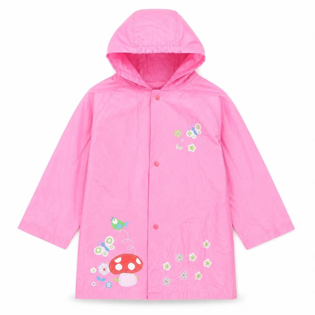 Front view of Preworn girls’ pink floral jacket coat, size M