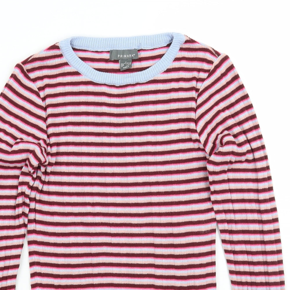 Primark Womens Pink Striped  Pullover Jumper