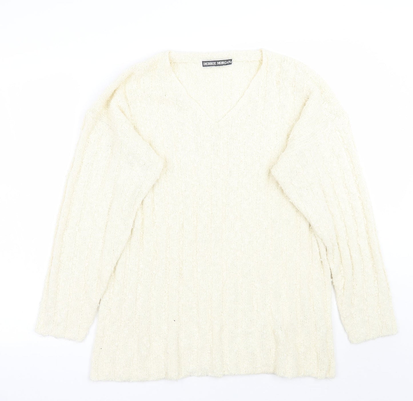 Debbie Morgan Womens Ivory   Pullover Jumper Size M