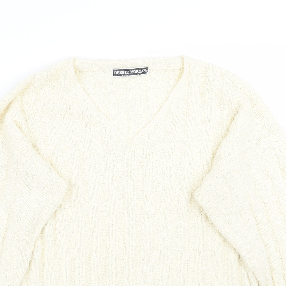 Debbie Morgan Womens Ivory   Pullover Jumper Size M