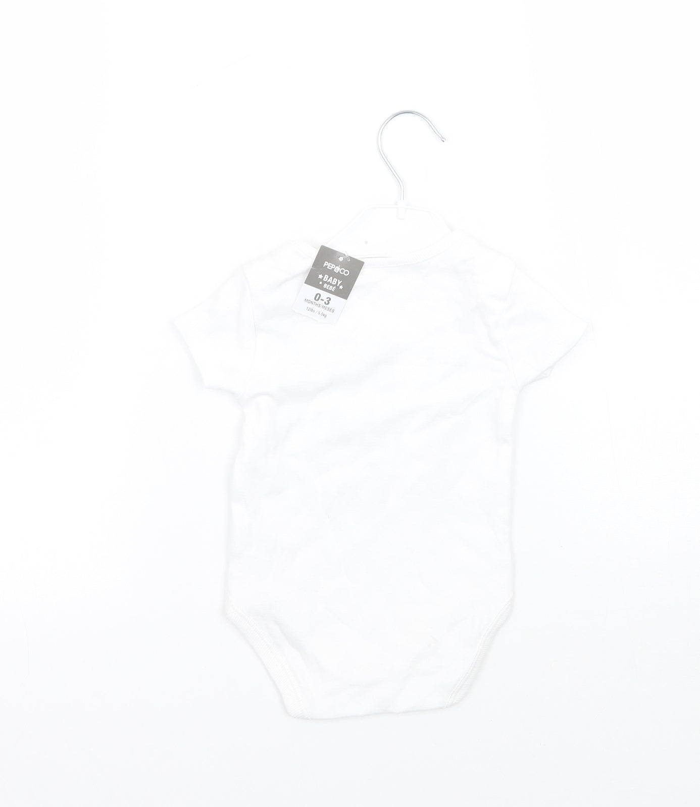 Pep&co Baby White   Babygrow One-Piece Size 0-3 Months