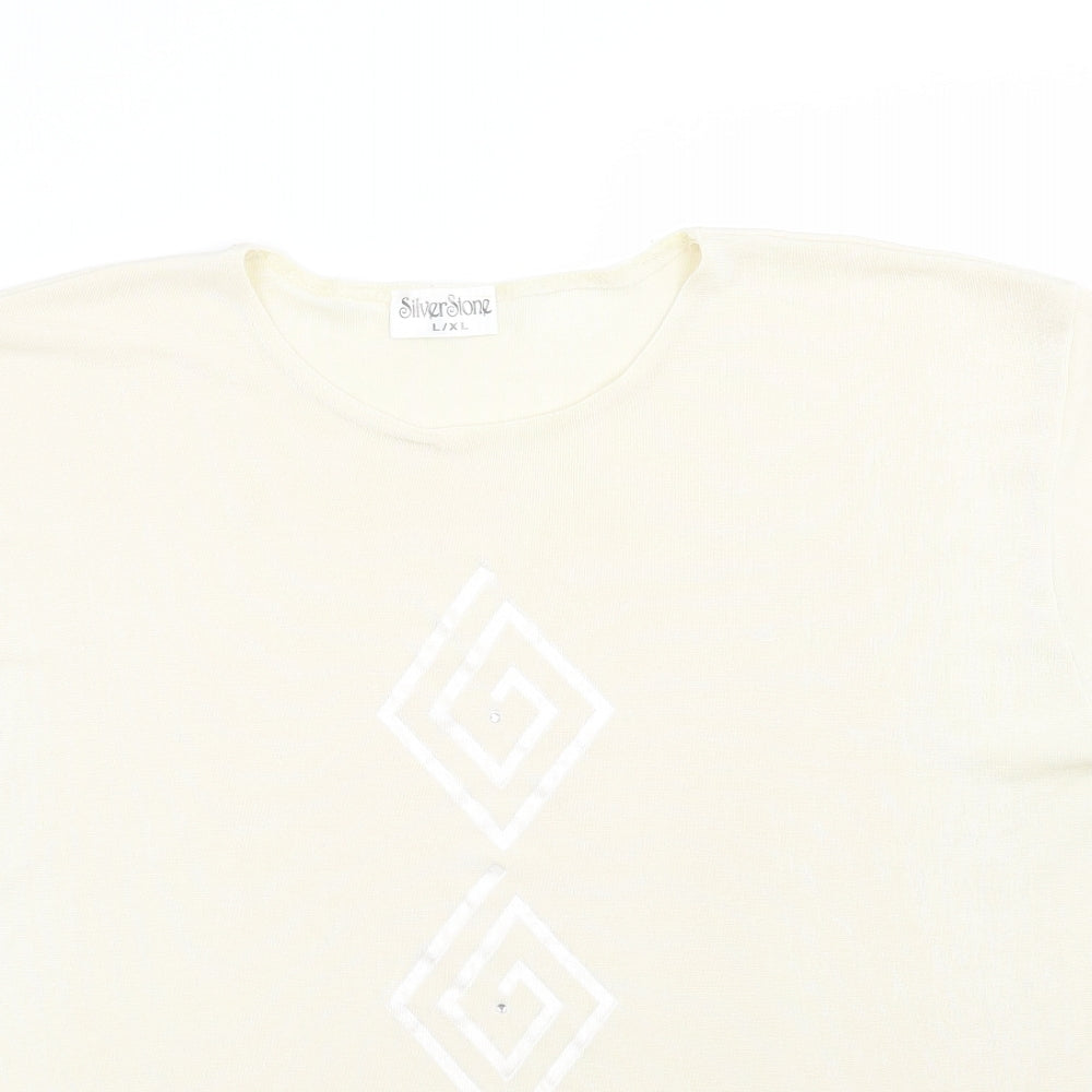 Silver stone Womens Ivory   Basic T-Shirt Size XL