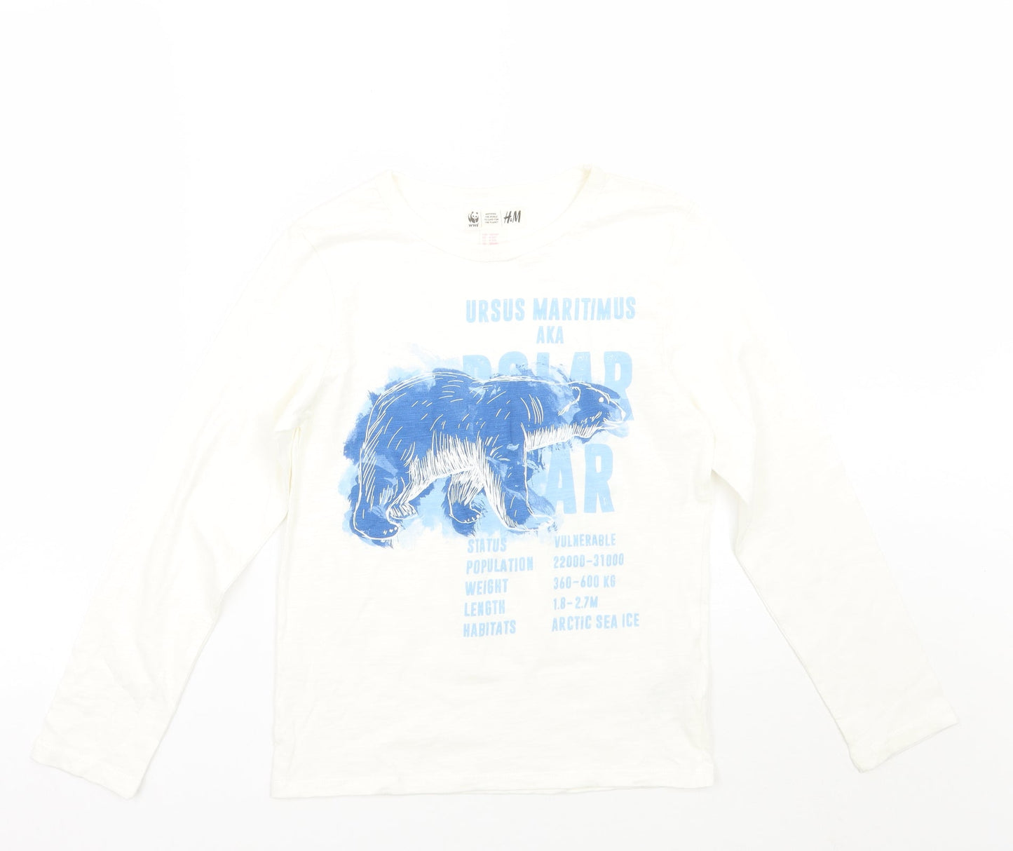 H&M Girls White   Basic T-Shirt Size 9 Years